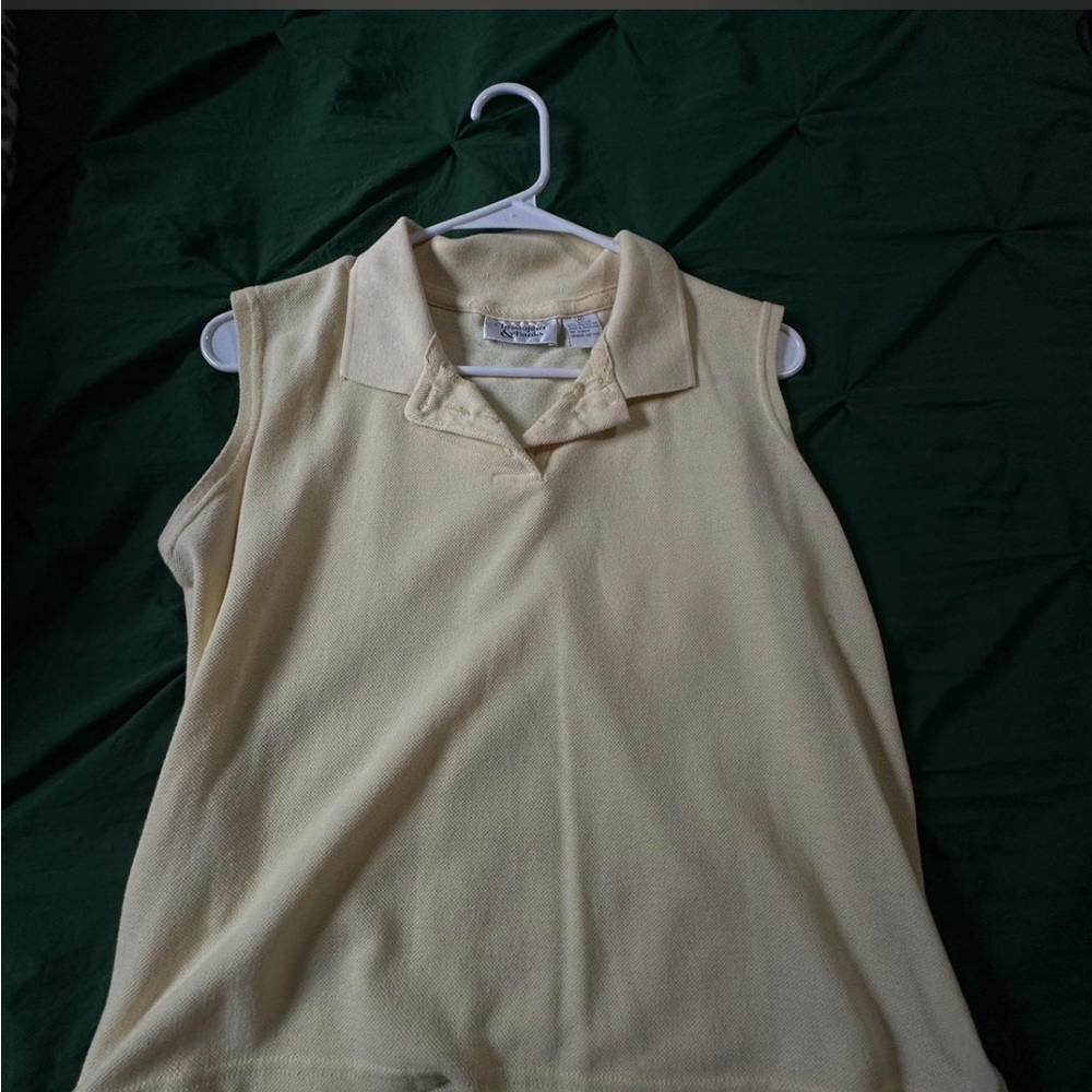 Christopher & Banks Sleeveless Yellow Polo Top
